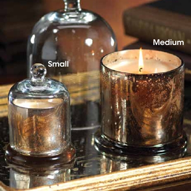 Zodax Mercury Glass Candle Jar with Glass Dome  - Medium