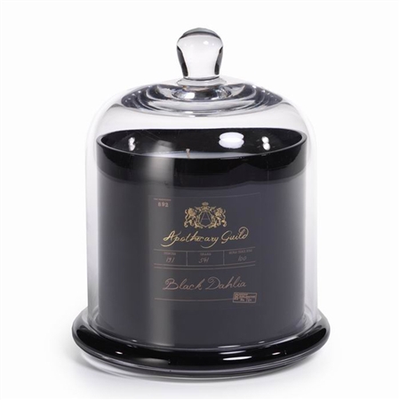 Zodax Apothecary Guild Scented Candle Jar with Glass Dome - Black / Small