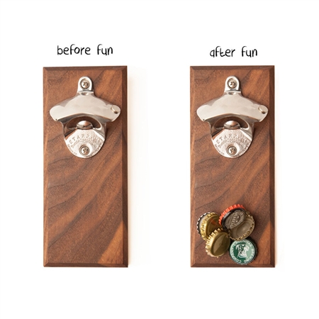 Wood Thumb Magnetic Bottle Opener - Solid Walnut