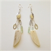 Annie Hammer Sterling Silver Multi Chain Earrings with Bone Tusk & Phrenite