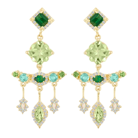 Eden Presley Green Dangly Earrings