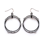 Barbara Cieslicki Jewelry Hematite Double Dangle Earrings by Barbara Cieslicki