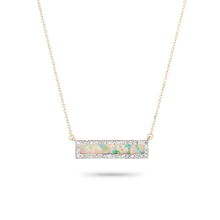 Adina Reyter Gemstone + Diamond Bar Necklace