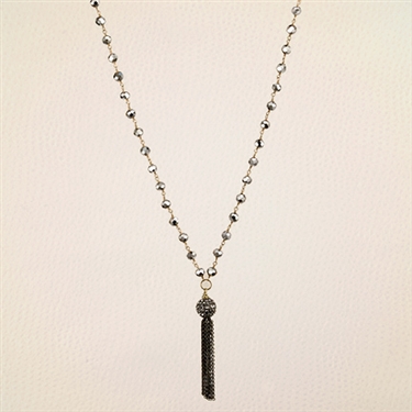 Alyce Ross Designs Hematite Tassel Necklace