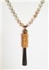 Alyce Ross Designs Pale Blue Agate Necklace with Dragon
