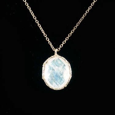 Danielle Welmond 14kt Gold Lace with Rainbow Moonstone Necklace