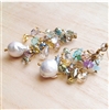 MELA Multicolor Stones and Crystal Pearl Earrings