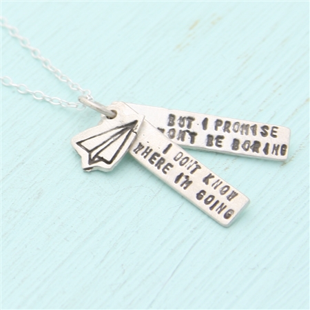 Chocolate and Steel David Bowie Quote Necklace