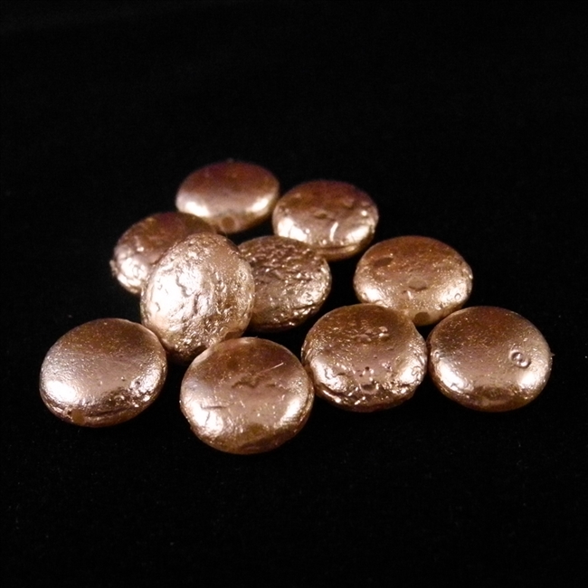 Pearl coin beads - Cocoa - 10mm diam. Qty. 10