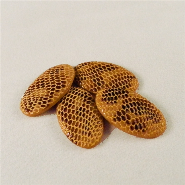 Vintage Resin Snakeskin Cabochon - Tan