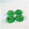 Vintage Resin Cabochon with multi-color Rhinestones - Emerald Green - 18mm diam. Qty. 4