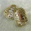 Vintage Acrylic Cabochon - Filigree Foil-Back - 25mmx18mm