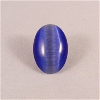 Vintage, oval, cats eye cabochon. 18mm x 25mm. SAPPHIRE