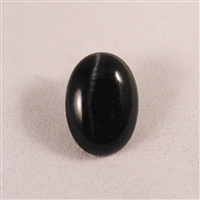 Vintage, oval, cats eye cabochon. 18mm x 25mm. JET