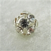 Vintage Rhinestone Bead - Crystal on Silver 18mm