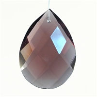 Glass Chandelier Crystal - 1 1/2" tall by 1" wide pear-shape with single front-to-back hole-drilling at top. Color - Amethyst.