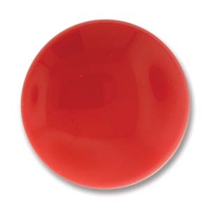Czech Glass Cabochon - 24 mm round - 2 per package - Red Coral