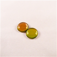 Czech Glass Cabochon - 18 mm round - 2 per package - BACKLIT PINK/CITRINE