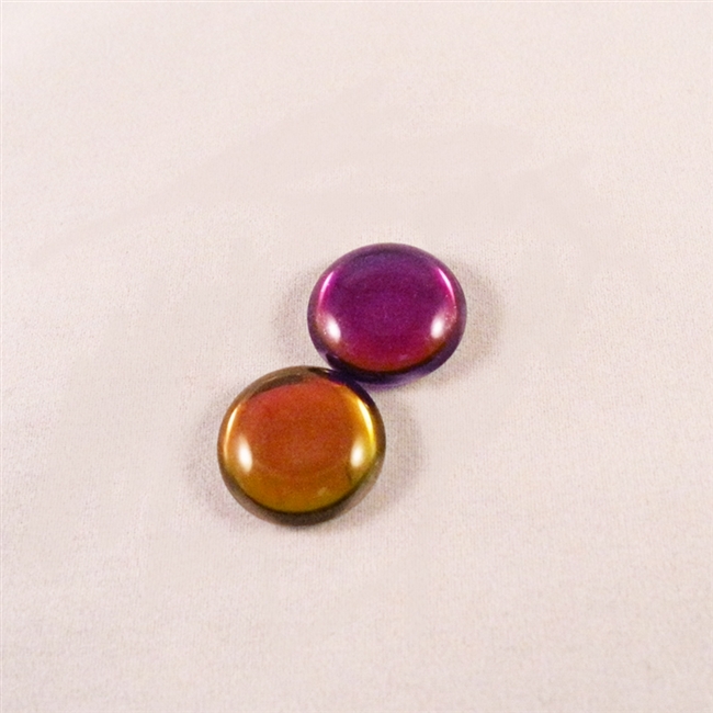 Czech Glass Cabochon - 18 mm round - 2 per package - BACKLIT PURPLE HAZE