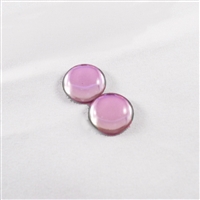 Czech Glass Cabochon - 18 mm round - 2 per package - BACKLIT PINK MIST