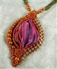 Silk Pendant Necklace on Chain - #1211