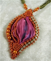 Silk Pendant Necklace on Chain - #1211