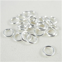 6mm soldered Jump Rings. Silver Plate. There are 25 pieces in a package.