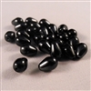 12 x 7 Teardrop Shaped Glass Pearls - Black