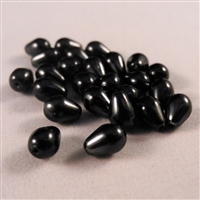 7 x 5 Teardrop Shaped Glass Pearls - Black