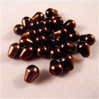 9 x 6 Teardrop Shaped Glass Pearls - Bronze
