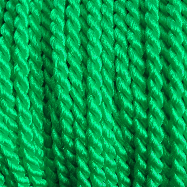1 yd. 2.5 mm Twisted Rayon Cord - color "Kelly"