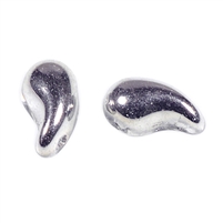 Zoliduos - 5x8mm 2-hole bead - LEFT - 25 PER BAG - CRYSTAL SILVER