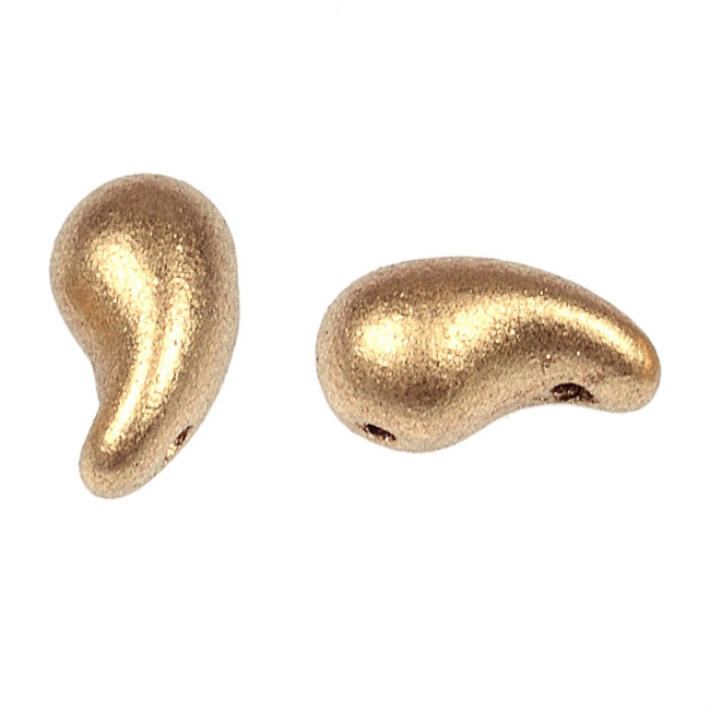 Zoliduos - 5x8mm 2-hole bead - LEFT - 25 PER BAG - MATTE GOLD