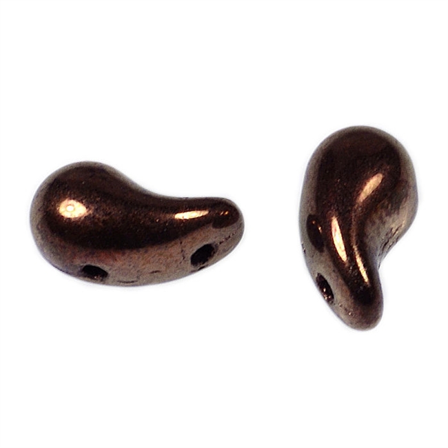 Zoliduos - 5x8mm 2-hole bead - RIGHT - 25 PER BAG - DARK BRONZE