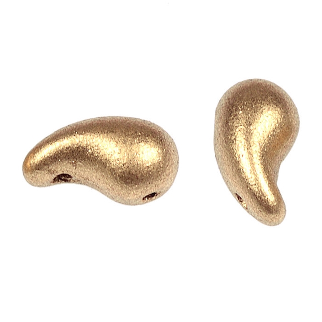 Zoliduos - 5x8mm 2-hole bead - RIGHT - 25 PER BAG - MATTE GOLD