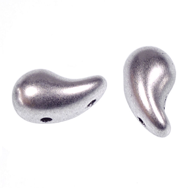 Zoliduos - 5x8mm 2-hole bead - RIGHT - 25 PER BAG - MATTE SILVER