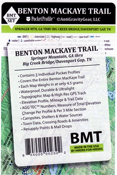 Benton Mackaye Trail Map (set of three elevation Profiles covering the entire trail.