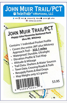 John Muir Trail map and profile