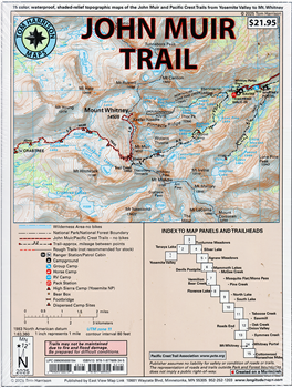Map of the complete trail from the Yosemite Valley to Horseshoe Meadows.