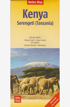 Waterproof travel map of Kenya - Serengeti (Tanzania)