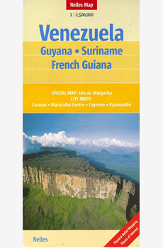 Map of Venezuela, Guyana, Suriname, French Guiana