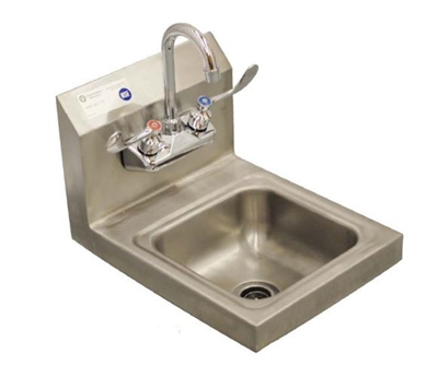 Wall Mounted Stainless Steel Hand Sink with Faucet (17" x 15-1/4" x 13-1/2")