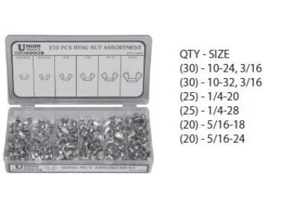 150 Piece Wing Nut Kit 150WN