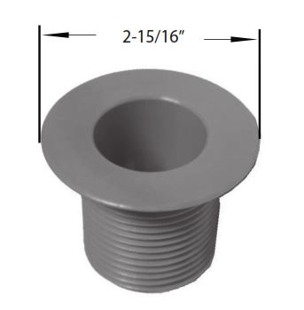 1" PVC Bar Drain with 1-3/8" Gray Shank