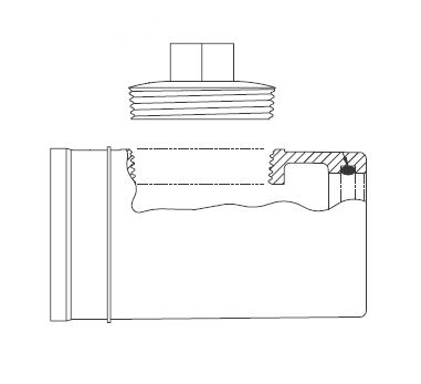 Acorn 4908-064-001 3" No Hub to 2-3/8" OD Waste Connection