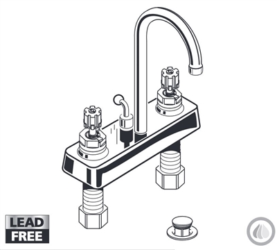 American Standard 7401.000 Centerset Lavatory Faucet with Gooseneck Spout