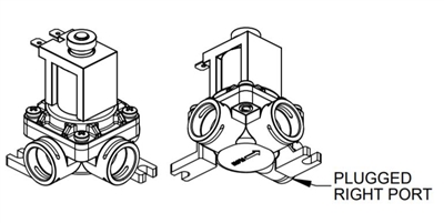 Willoughby 980408PR Single Temp Solenoid Valve Assembly Right Port Outlet