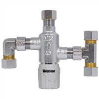 WEBSTONE H-77211W ULTRA COMPACT THERMOSTATIC MIXING VALVE W/ MOUNTING BRACKET