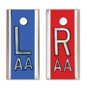 Aluminum Lead Marker with 1/2" high R & L Letters, with initials