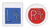 Plastic Lead Marker Set R & L with 5/8" high letters, with initials